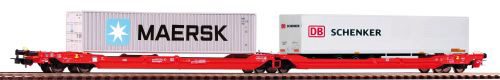 Piko 24619 Taschenwagen T3000e mit 1 PNO Trailer und 1 40  Container Maersk